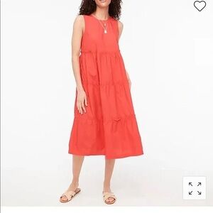 J. Crew Sleeveless Tiered Midi Dress